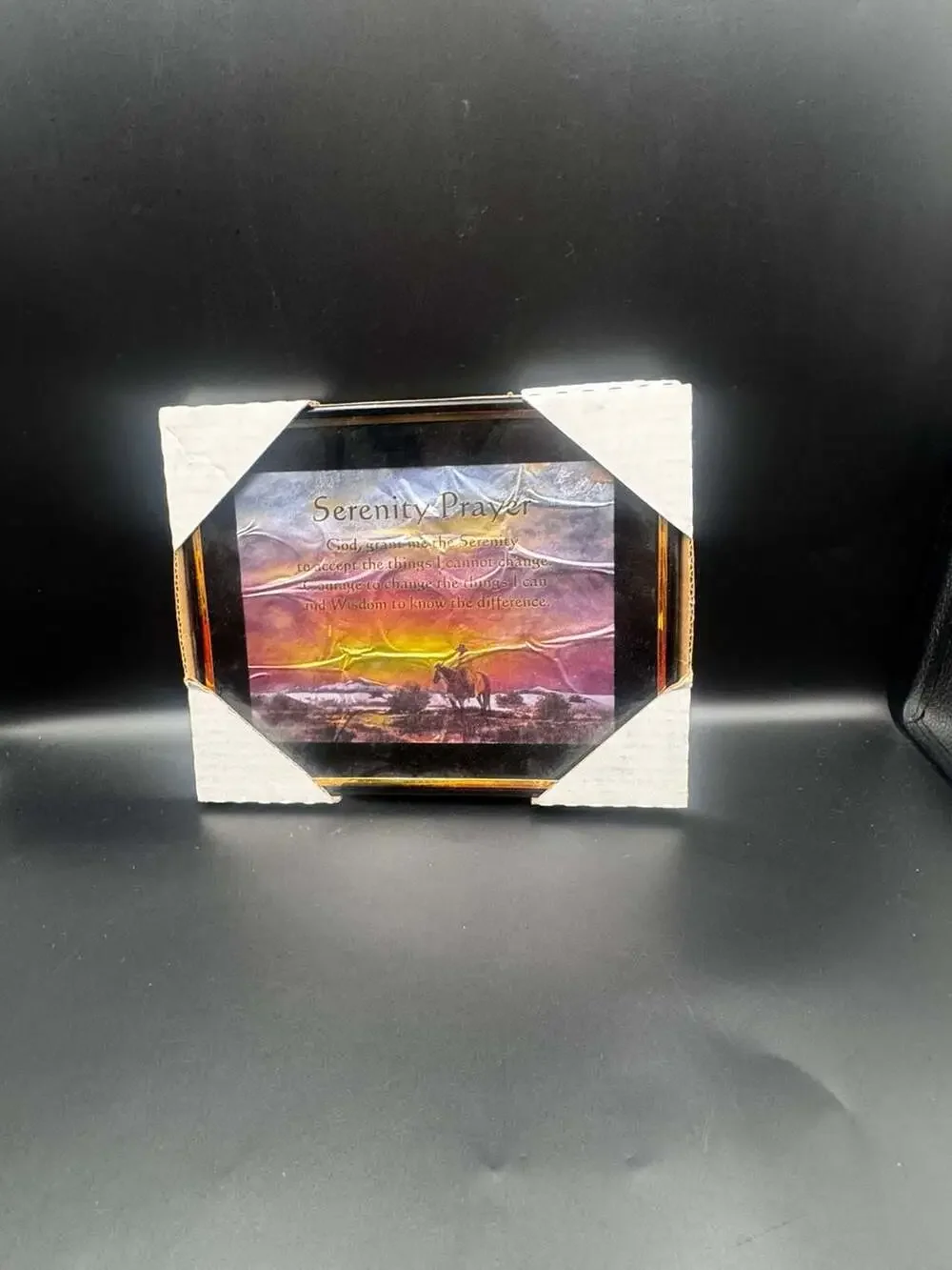 Serenity Prayer Cowboy Landscape Framed Wall Art